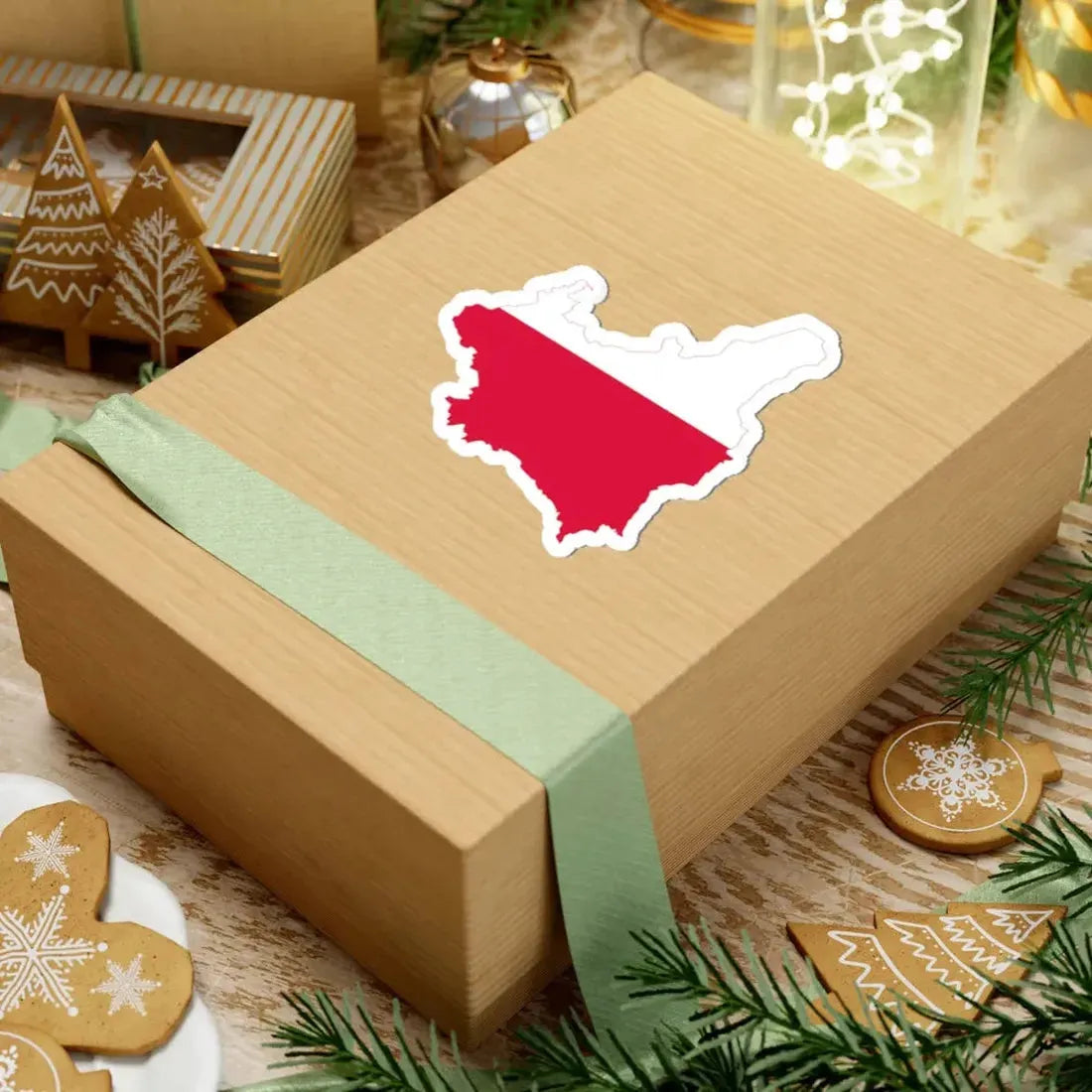 Flag-map of Poland 1918-1939 (Poland) STICKER Vinyl Kiss-Cut Decal - The Sticker Space