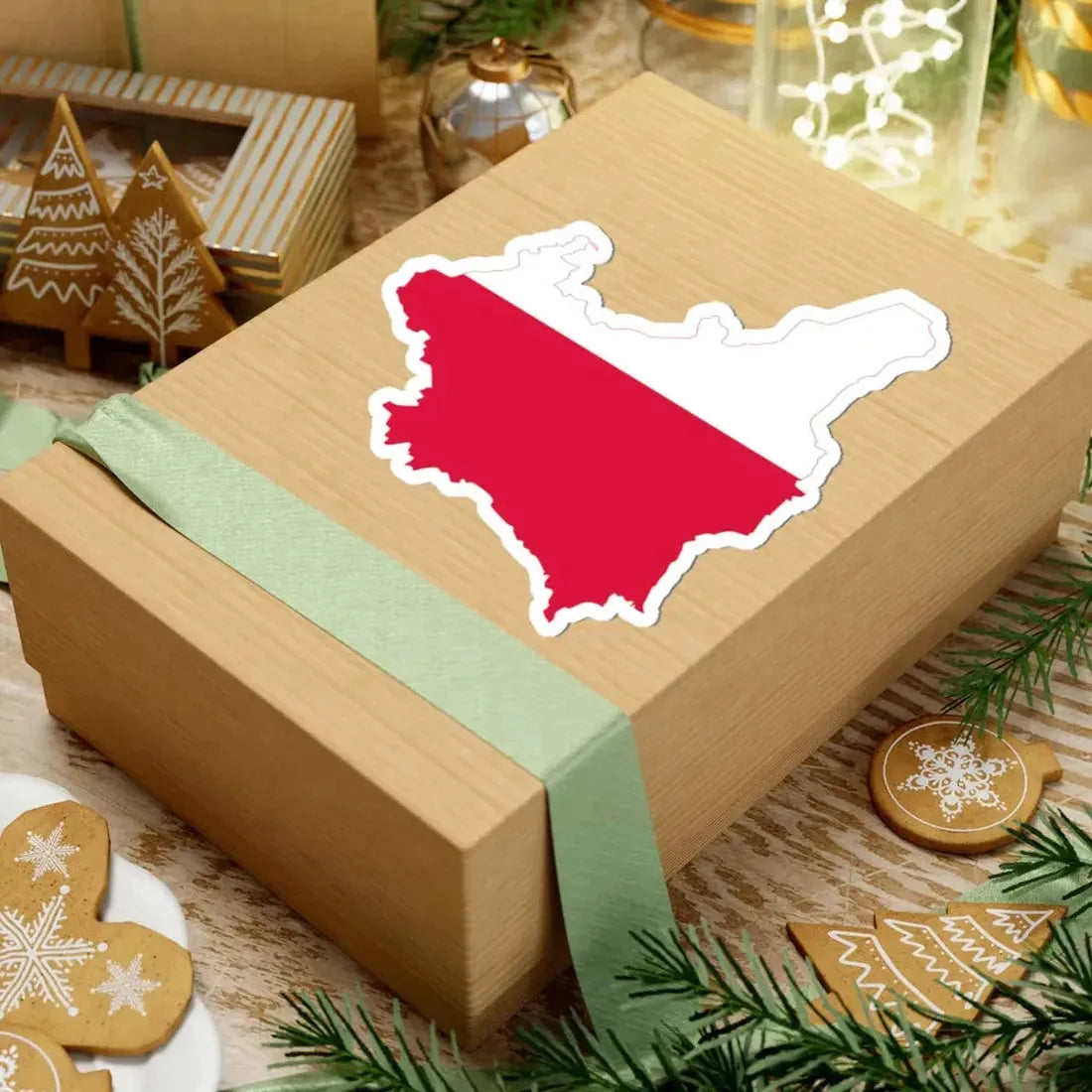 Flag-map of Poland 1918-1939 (Poland) STICKER Vinyl Kiss-Cut Decal - The Sticker Space