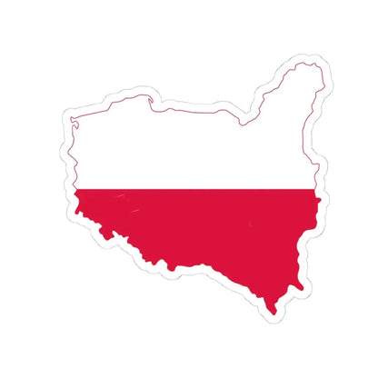 Flag map of Poland Irredentist (Poland) STICKER Vinyl Kiss-Cut Decal 4 Inch White - The Sticker Space