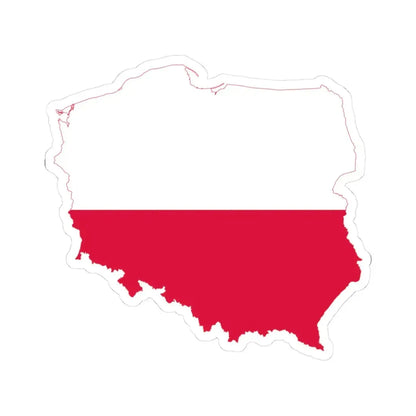 Flag-map of Poland (Poland) STICKER Vinyl Kiss-Cut Decal 3 Inch White - The Sticker Space