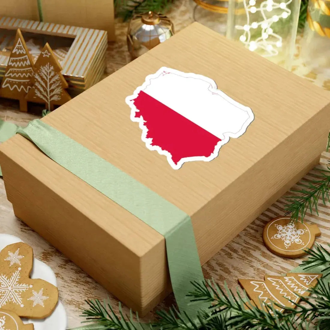 Flag-map of Poland (Poland) STICKER Vinyl Kiss-Cut Decal - The Sticker Space