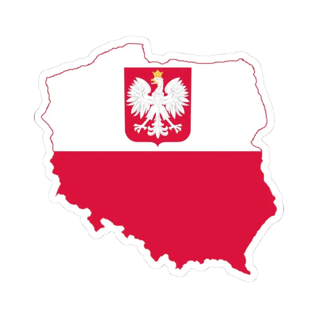 Flag-map of Poland state (Poland) STICKER Vinyl Kiss-Cut Decal 3 Inch White - The Sticker Space