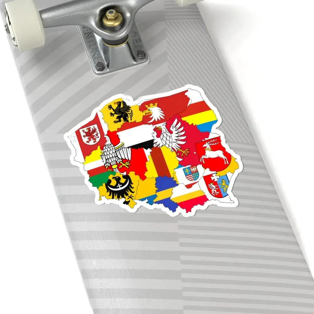 Flag-map of Poland subdivisions (Poland) STICKER Vinyl Kiss-Cut Decal - The Sticker Space