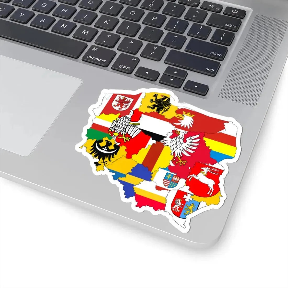 Flag-map of Poland subdivisions (Poland) STICKER Vinyl Kiss-Cut Decal - The Sticker Space