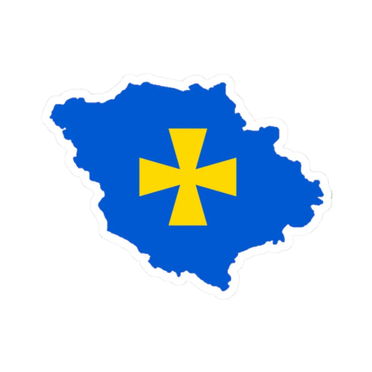 Flag-map of Poltava Oblast (Ukraine) STICKER Vinyl Kiss-Cut Decal 2 Inch White - The Sticker Space