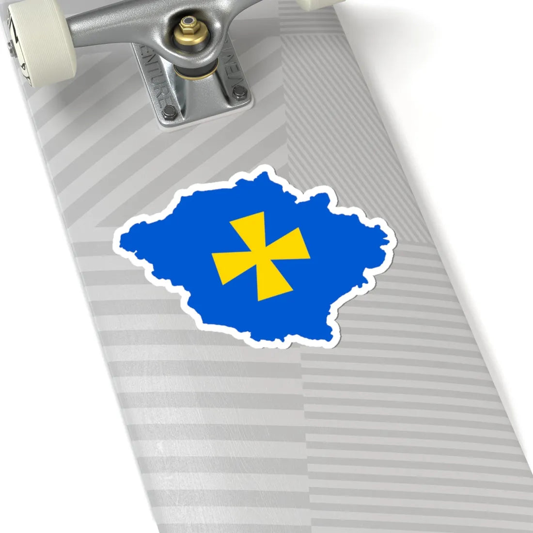 Flag-map of Poltava Oblast (Ukraine) STICKER Vinyl Kiss-Cut Decal - The Sticker Space