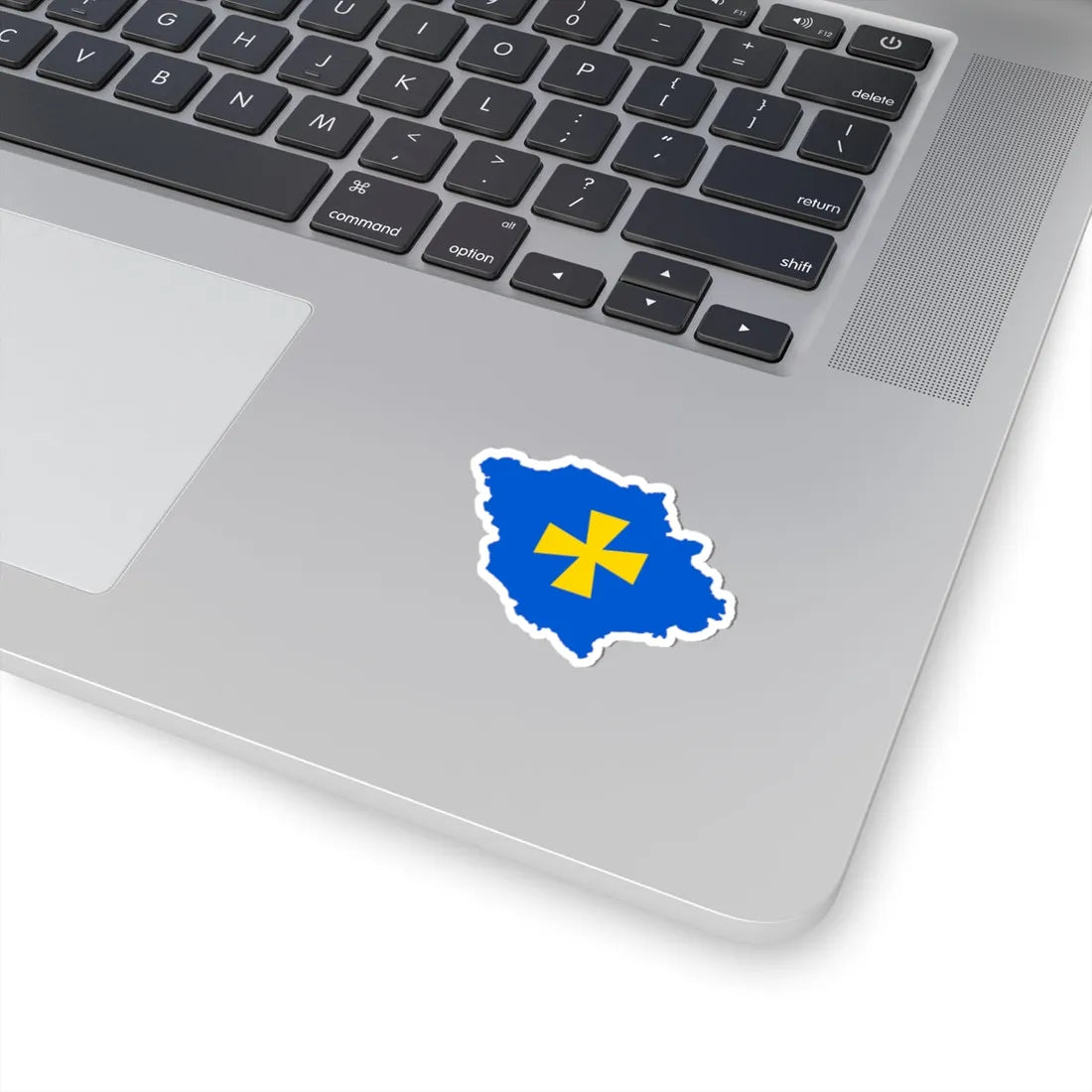 Flag-map of Poltava Oblast (Ukraine) STICKER Vinyl Kiss-Cut Decal - The Sticker Space