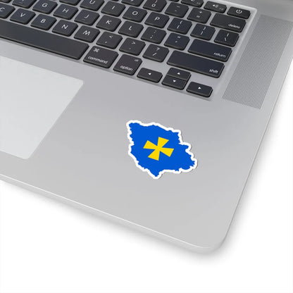 Flag-map of Poltava Oblast (Ukraine) STICKER Vinyl Kiss-Cut Decal - The Sticker Space