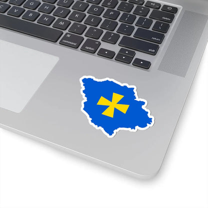Flag-map of Poltava Oblast (Ukraine) STICKER Vinyl Kiss-Cut Decal - The Sticker Space