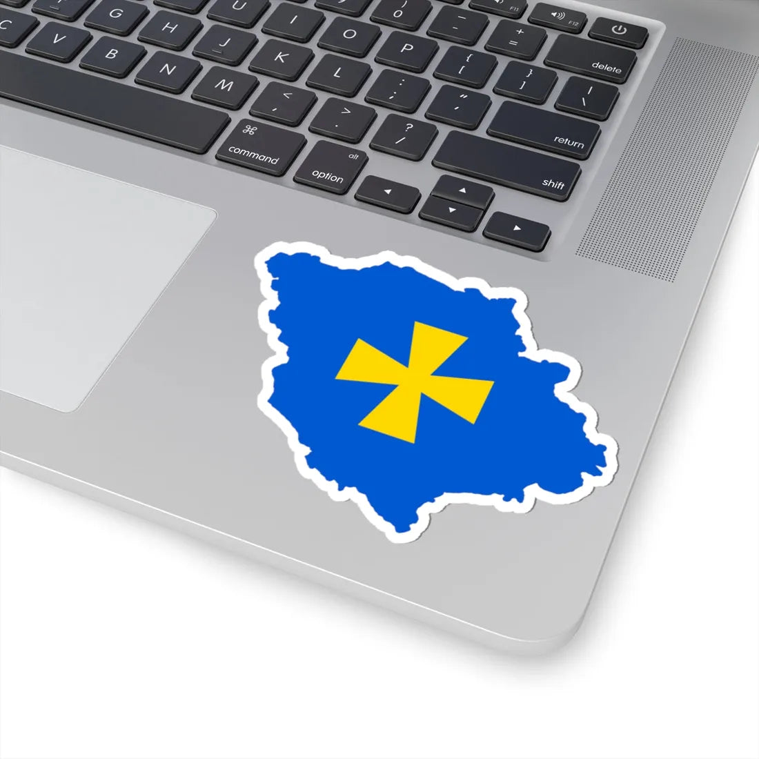 Flag-map of Poltava Oblast (Ukraine) STICKER Vinyl Kiss-Cut Decal - The Sticker Space