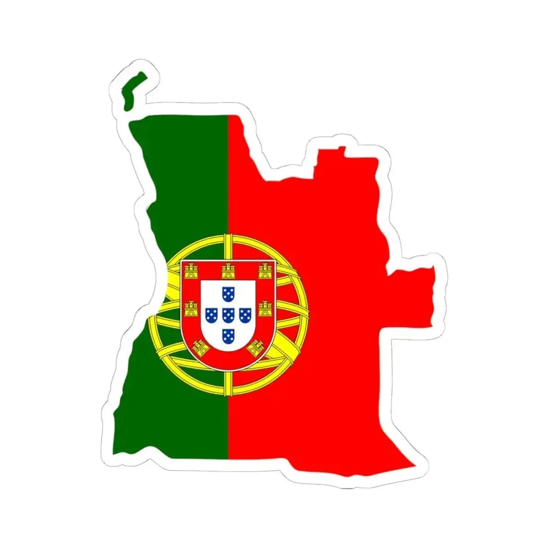 Flag map of Portuguese Angola 1910-1975 (Angola) STICKER Vinyl Kiss-Cut Decal 6 Inch White - The Sticker Space