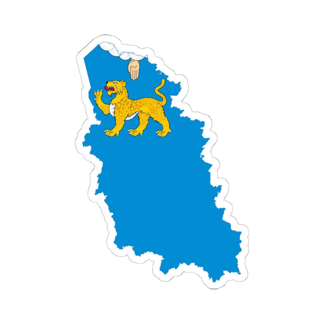 Flag-map of Pskov Oblast (Russia) STICKER Vinyl Kiss-Cut Decal 6 Inch White - The Sticker Space