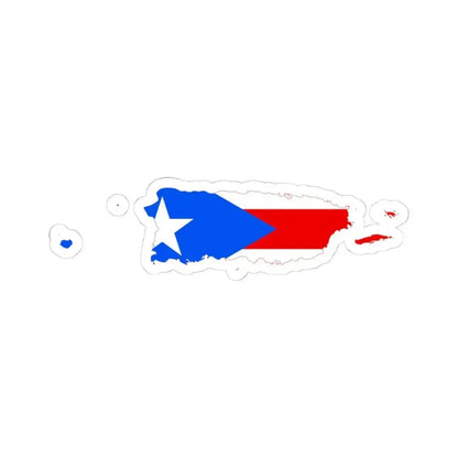 Flag-map of Puerto Rico (United States) STICKER Vinyl Kiss-Cut Decal 4 Inch White - The Sticker Space