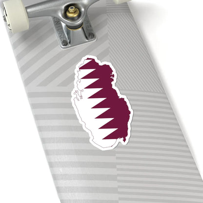Flag-map of Qatar (Qatar) STICKER Vinyl Kiss-Cut Decal - The Sticker Space