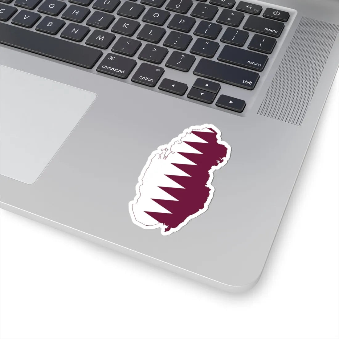 Flag-map of Qatar (Qatar) STICKER Vinyl Kiss-Cut Decal - The Sticker Space