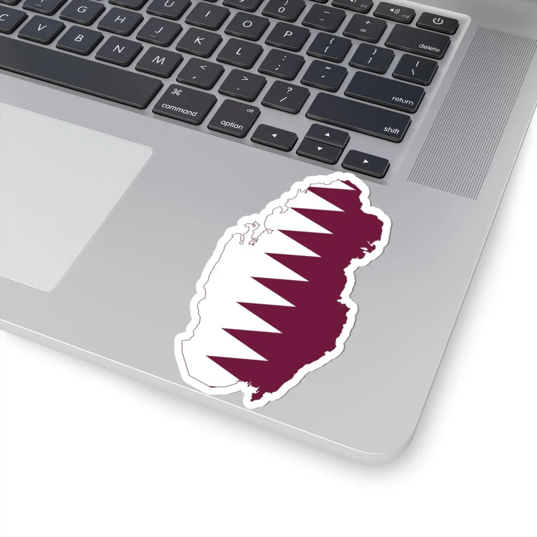 Flag-map of Qatar (Qatar) STICKER Vinyl Kiss-Cut Decal - The Sticker Space