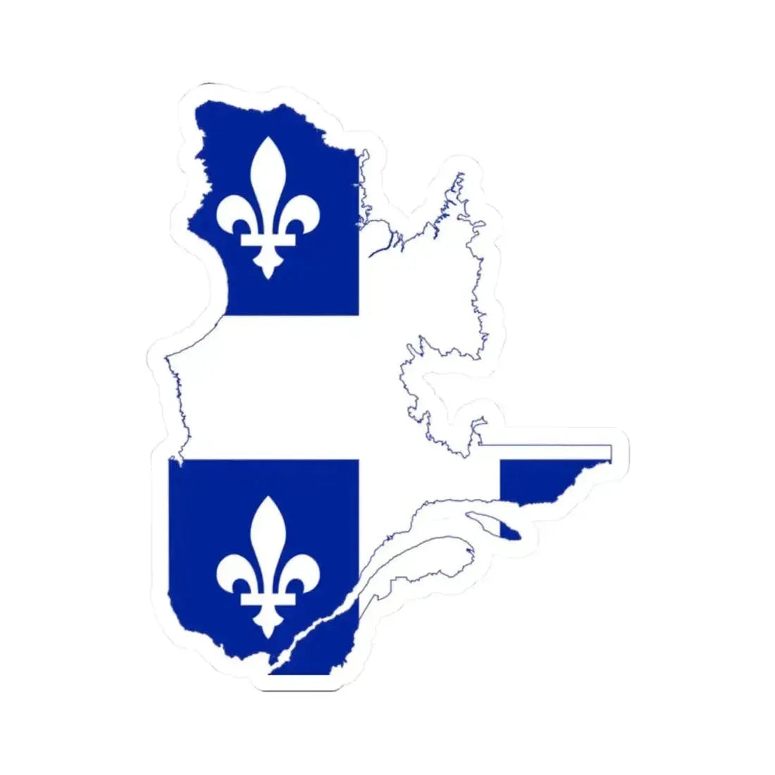 Flag-map of Quebec (Canada) STICKER Vinyl Kiss-Cut Decal 2 Inch White - The Sticker Space
