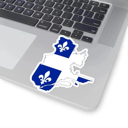 Flag-map of Quebec (Canada) STICKER Vinyl Kiss-Cut Decal - The Sticker Space