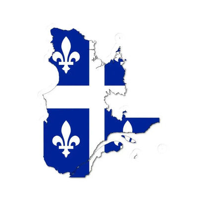 Flag-map of Quebec - original (Canada) STICKER Vinyl Kiss-Cut Decal 6 Inch White - The Sticker Space