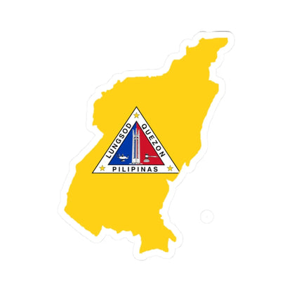 Flag map of Quezon City (Philippines) STICKER Vinyl Kiss-Cut Decal 2 Inch White - The Sticker Space