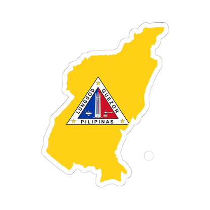 Flag map of Quezon City (Philippines) STICKER Vinyl Kiss-Cut Decal 6 Inch White - The Sticker Space