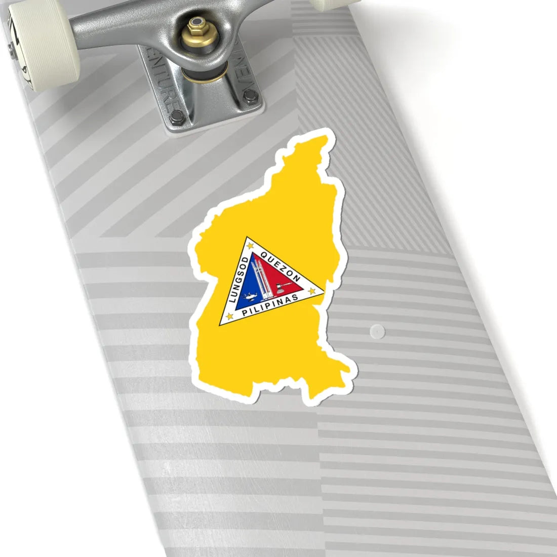 Flag map of Quezon City (Philippines) STICKER Vinyl Kiss-Cut Decal - The Sticker Space