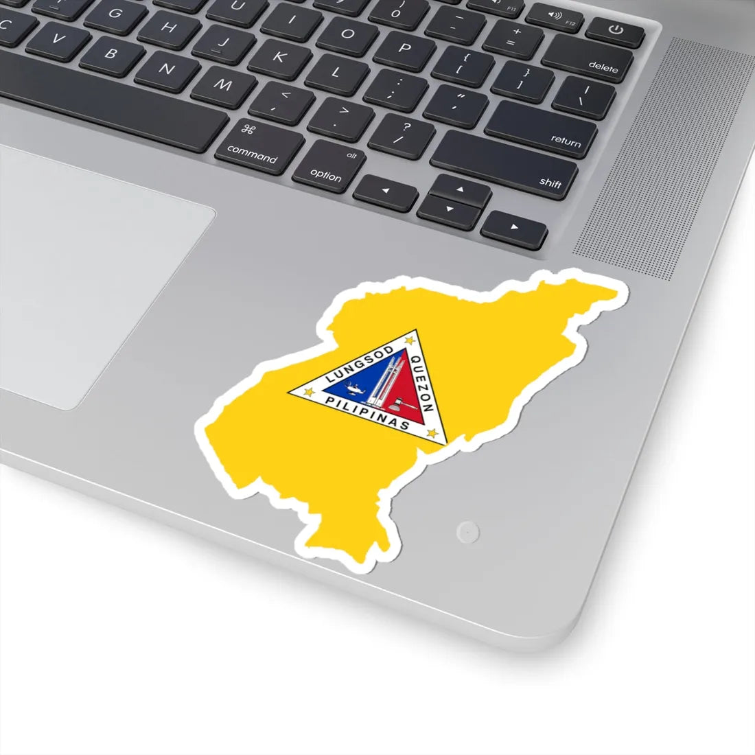 Flag map of Quezon City (Philippines) STICKER Vinyl Kiss-Cut Decal - The Sticker Space