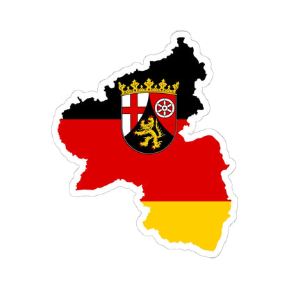 Flag map of Rhineland-Palatinate (Germany) STICKER Vinyl Kiss-Cut Decal 6 Inch White - The Sticker Space