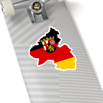 Flag map of Rhineland-Palatinate (Germany) STICKER Vinyl Kiss-Cut Decal - The Sticker Space