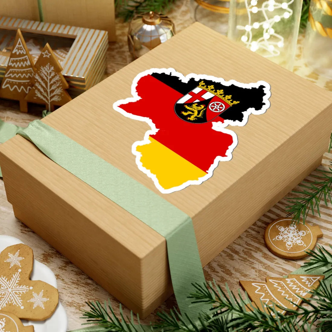 Flag map of Rhineland-Palatinate (Germany) STICKER Vinyl Kiss-Cut Decal - The Sticker Space