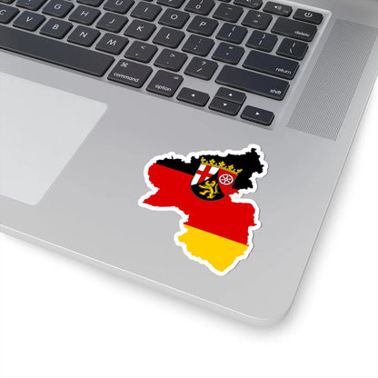 Flag map of Rhineland-Palatinate (Germany) STICKER Vinyl Kiss-Cut Decal - The Sticker Space