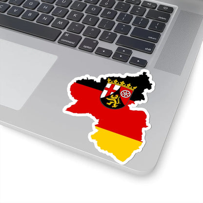 Flag map of Rhineland-Palatinate (Germany) STICKER Vinyl Kiss-Cut Decal - The Sticker Space