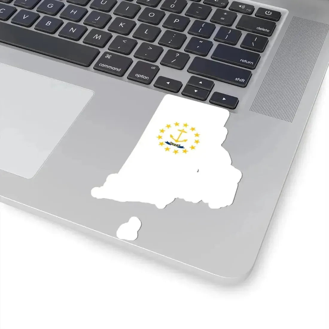 Flag-map of Rhode Island (United States) STICKER Vinyl Kiss-Cut Decal - The Sticker Space