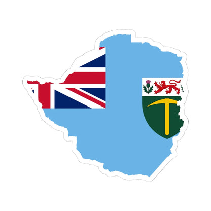 Flag map of Rhodesia 1964-1968 STICKER Vinyl Kiss-Cut Decal 4 Inch White - The Sticker Space