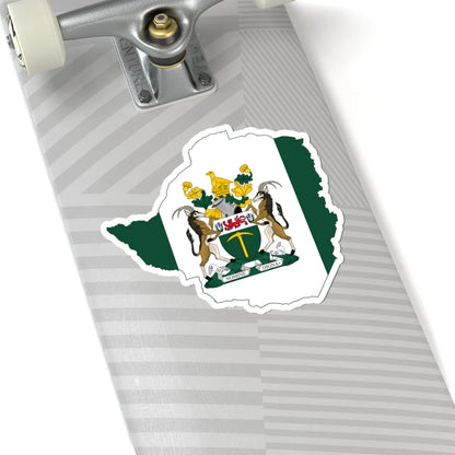 Flag map of Rhodesia 1968-1979 STICKER Vinyl Kiss-Cut Decal - The Sticker Space