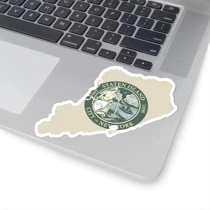 Flag-map of Richmond County New York (United States) STICKER Vinyl Kiss-Cut Decal - The Sticker Space