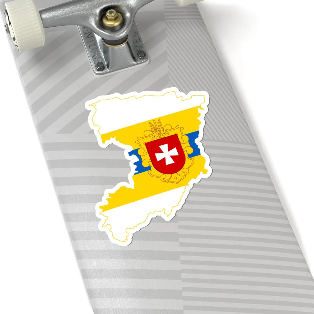 Flag-map of Rivne Oblast (Ukraine) STICKER Vinyl Kiss-Cut Decal - The Sticker Space