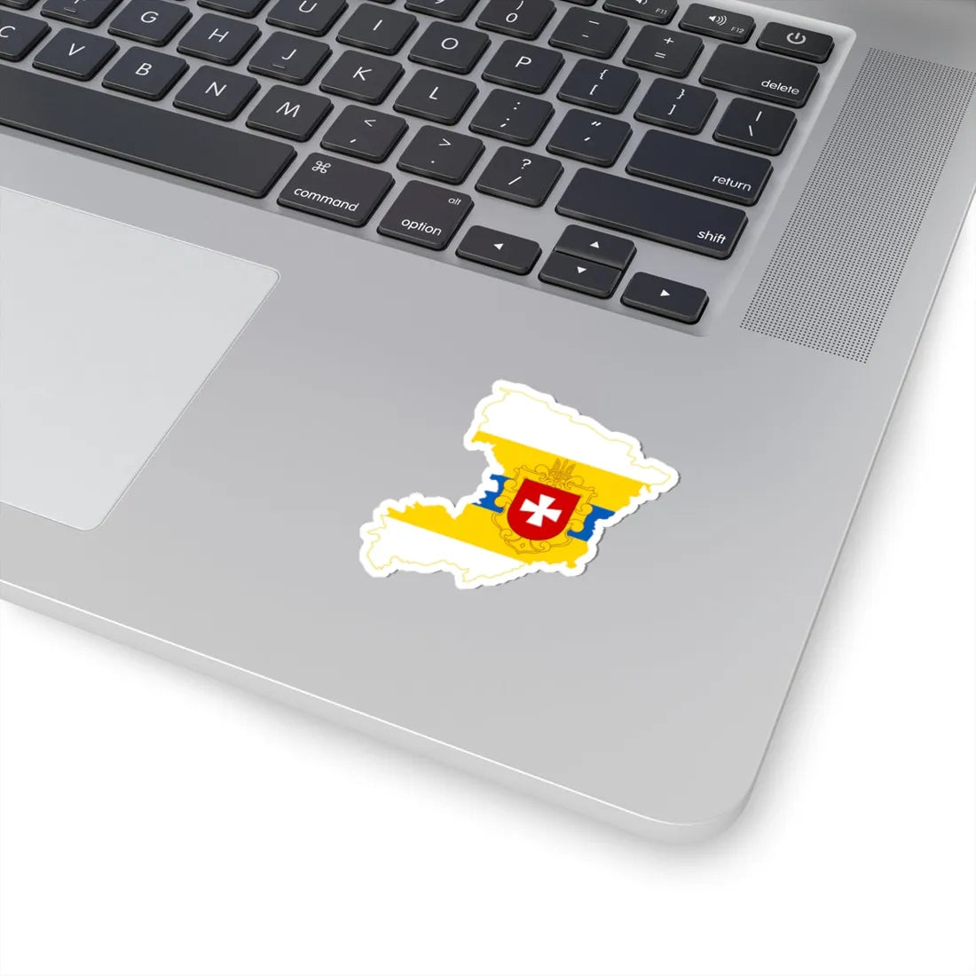 Flag-map of Rivne Oblast (Ukraine) STICKER Vinyl Kiss-Cut Decal - The Sticker Space