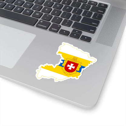 Flag-map of Rivne Oblast (Ukraine) STICKER Vinyl Kiss-Cut Decal - The Sticker Space