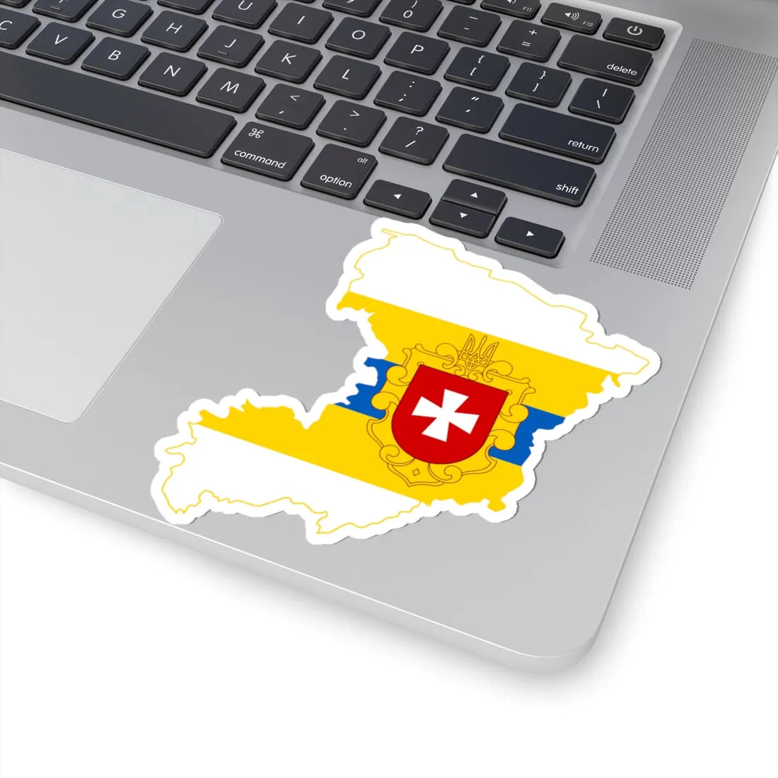 Flag-map of Rivne Oblast (Ukraine) STICKER Vinyl Kiss-Cut Decal - The Sticker Space