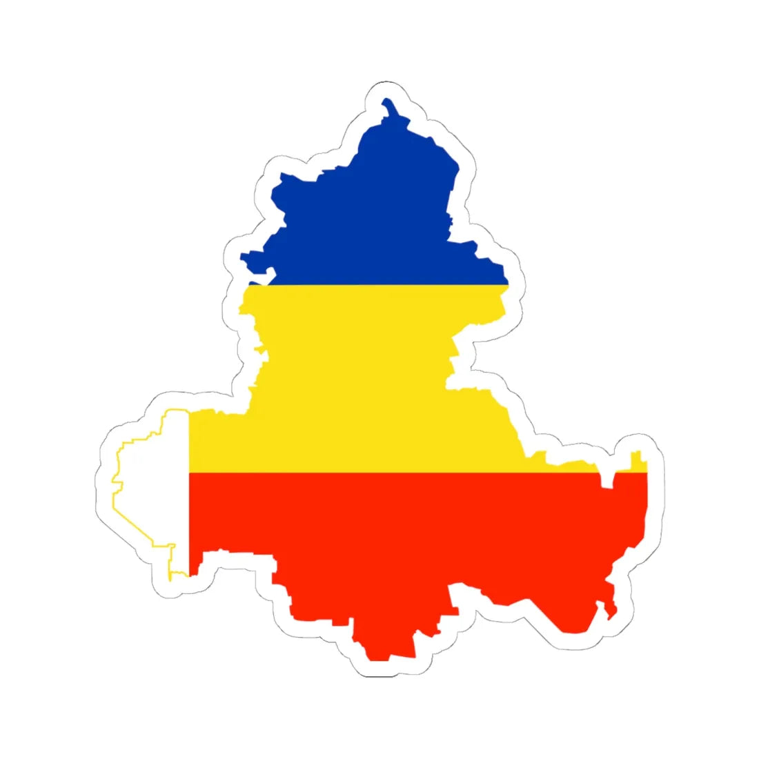 Flag-map of Rostov Oblast (Russia) STICKER Vinyl Kiss-Cut Decal 6 Inch White - The Sticker Space