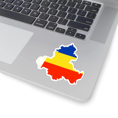 Flag-map of Rostov Oblast (Russia) STICKER Vinyl Kiss-Cut Decal - The Sticker Space