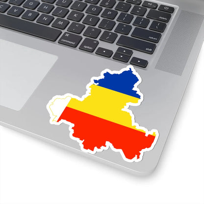 Flag-map of Rostov Oblast (Russia) STICKER Vinyl Kiss-Cut Decal - The Sticker Space