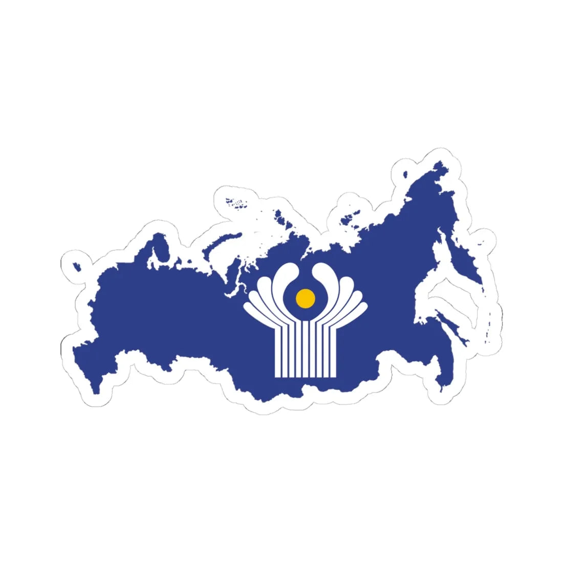 Flag-map of Russia CIS (Russia) STICKER Vinyl Kiss-Cut Decal 4 Inch White - The Sticker Space