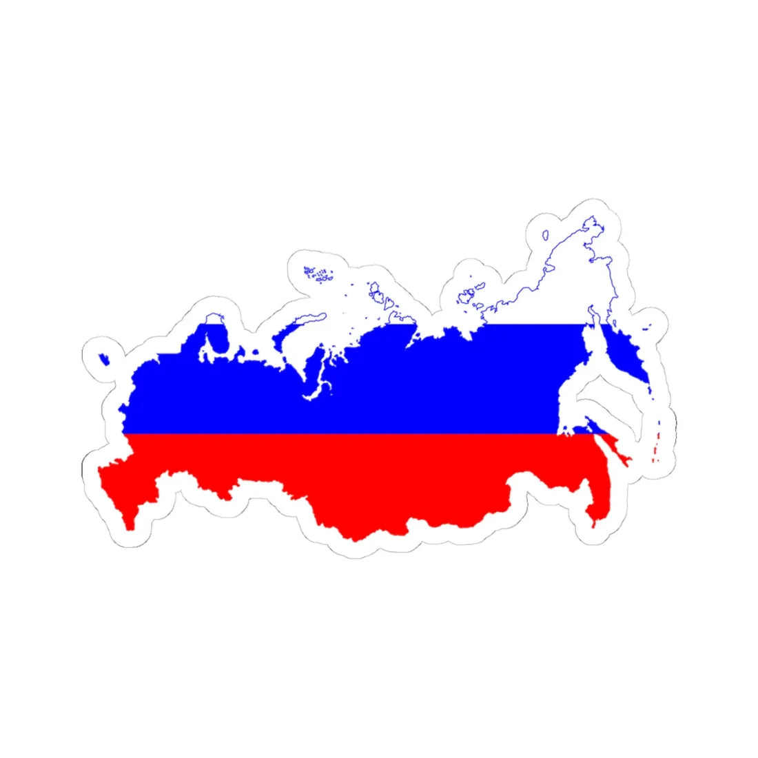 Flag-map of Russia-edit (Russia) STICKER Vinyl Kiss-Cut Decal 4 Inch White - The Sticker Space
