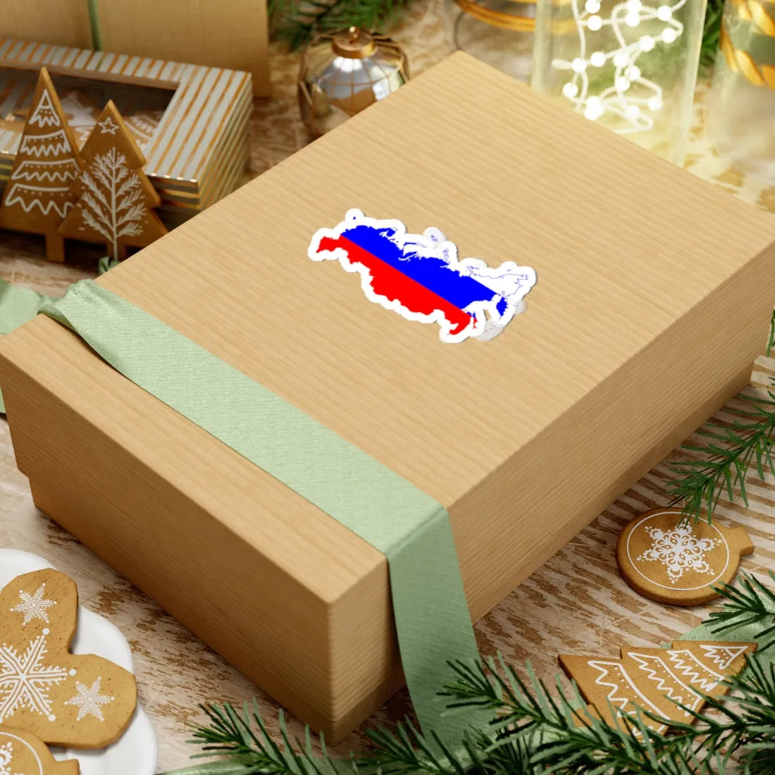 Flag-map of Russia-edit (Russia) STICKER Vinyl Kiss-Cut Decal - The Sticker Space