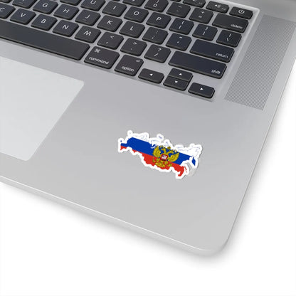 Flag map of Russia with coat of arms 2014-2022 (Russia) STICKER Vinyl Kiss-Cut Decal - The Sticker Space