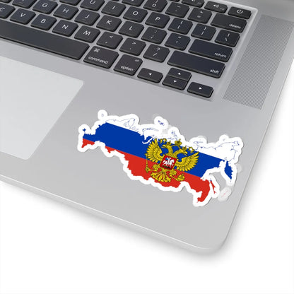 Flag map of Russia with coat of arms 2014-2022 (Russia) STICKER Vinyl Kiss-Cut Decal - The Sticker Space