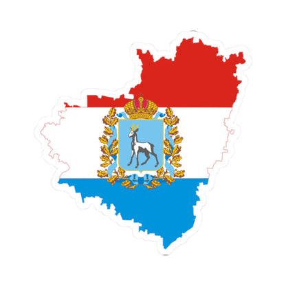 Flag-map of Samara Oblast (Russia) STICKER Vinyl Kiss-Cut Decal 2 Inch White - The Sticker Space