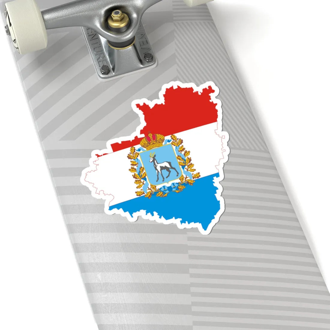 Flag-map of Samara Oblast (Russia) STICKER Vinyl Kiss-Cut Decal - The Sticker Space